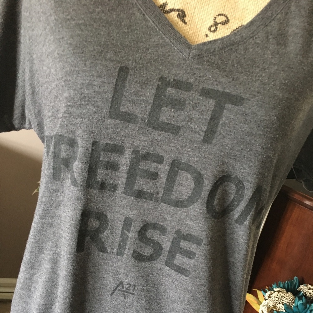 Let Freedom Rise a21 Campaign V-neck Womens Tee